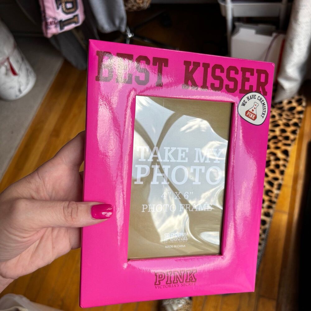 Victoria’s Secret PINK Picture Frame Hot Pink Best Kisser Collectible 4x6 New - Picture 6 of 7